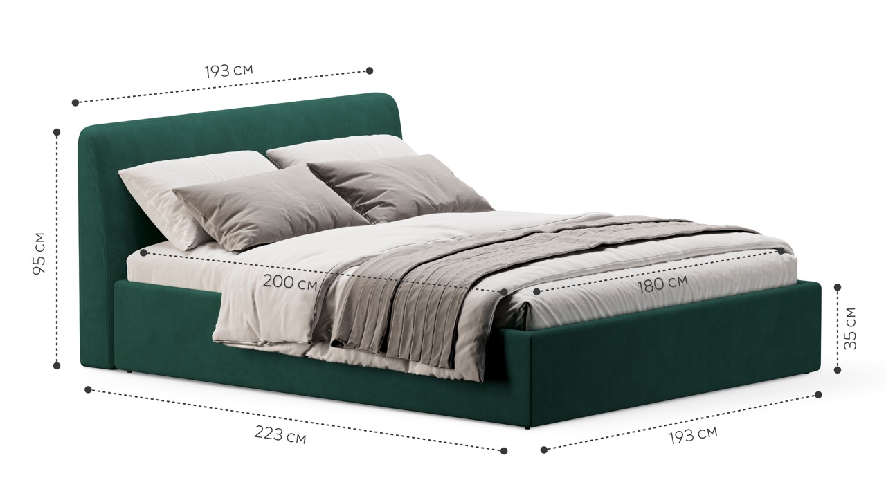 Кровать Симпл 180х200 велюр velutto soft 667