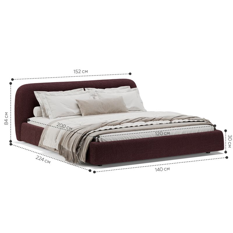 Кровать Лагом букле buckle plum 1.2x2.0