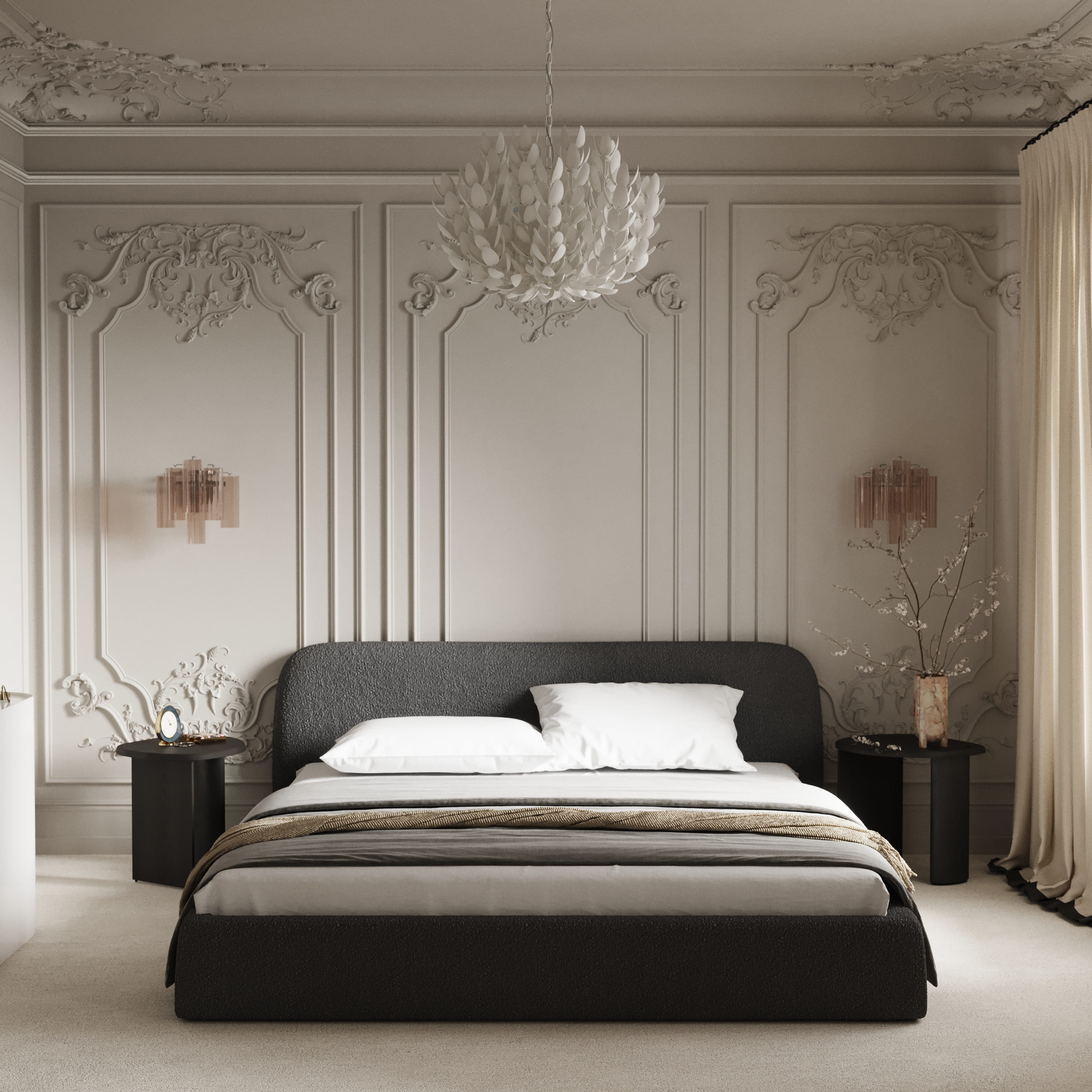 Кровать Лагом букле buckledark grey 1.4х2.0