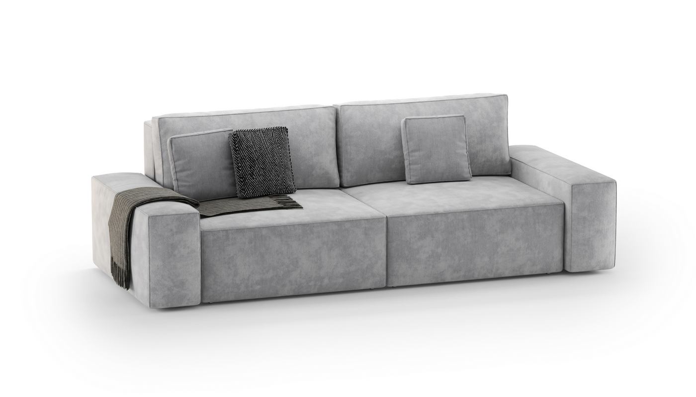 Диван модульный двухместный PLUSH_SILVER