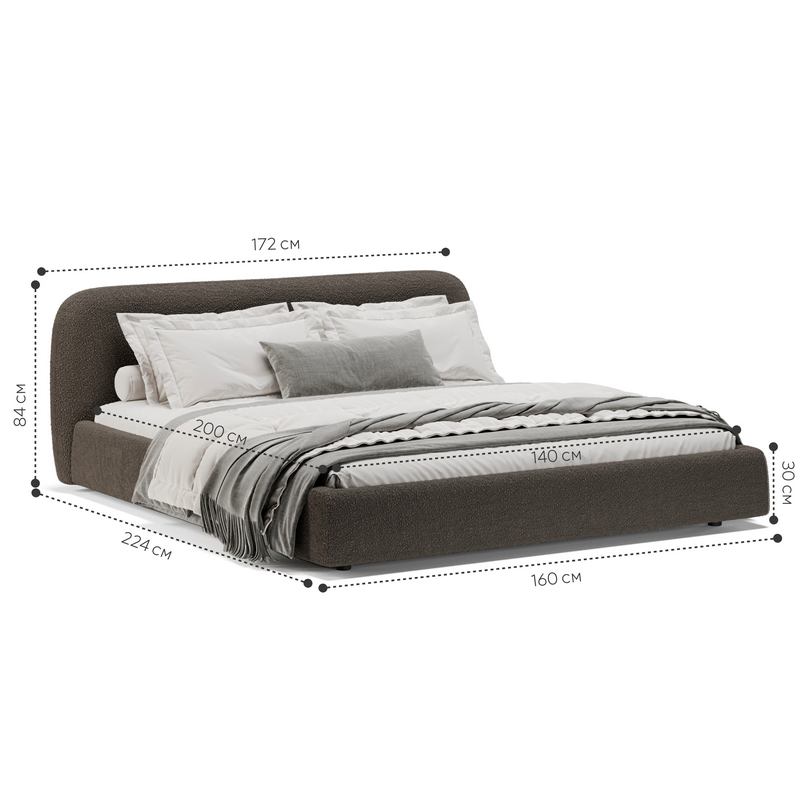 Кровать Лагом букле buckle brown 1.4x2.0